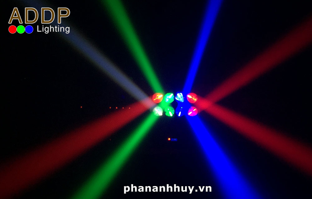 Đèn LED vũ trường cảm ứng âm thanh 8 mắt