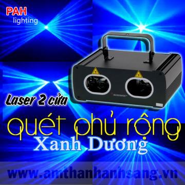 Đèn laser 2 cửa xanh dương quét siêu rộng