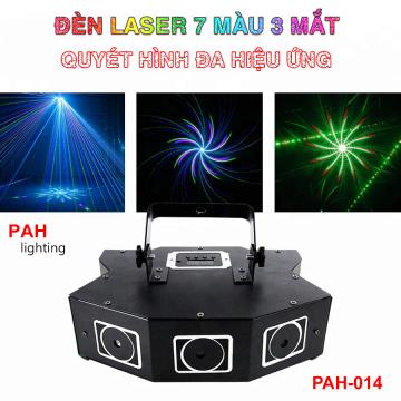 Đèn Laser bay phòng 3 mắt 7 màu cực ảo xoay quét cực mạnh cho phòng Karaoke Lớn