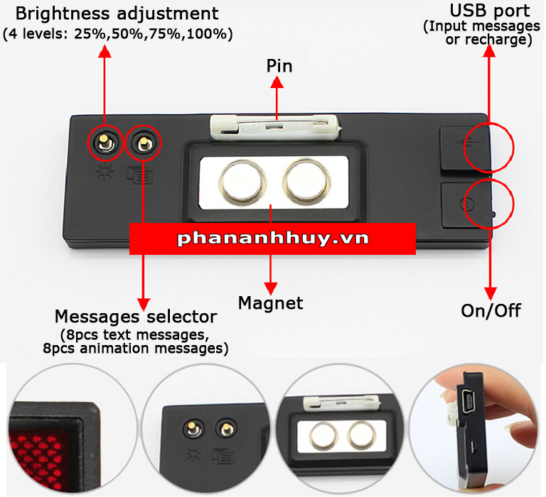 Đèn LED Bảng Tên Chạy Chữ Đa Màu Sắc