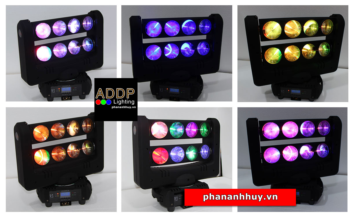Đèn LED vũ trường cảm ứng âm thanh 8 mắt