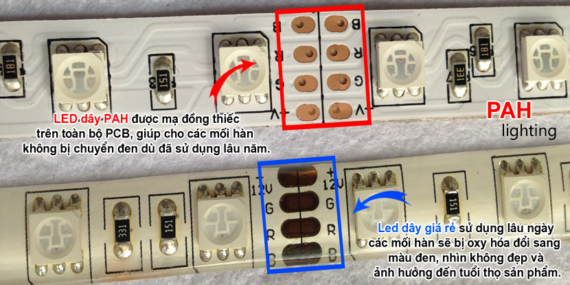 Đèn LED Dây giá rẻ khác LED dây cao cấp PAH??