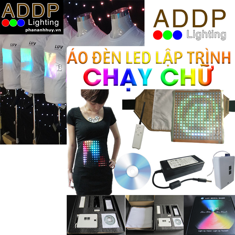 Áo Đèn LED Lập Trình Chạy Chữ - Hình ảnh