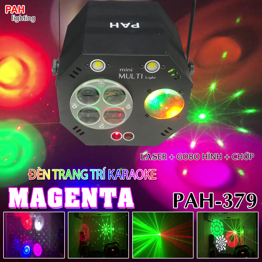 Đèn bay phòng giá rẻ Magenta LED Laser chớp sôi động 7 màu 