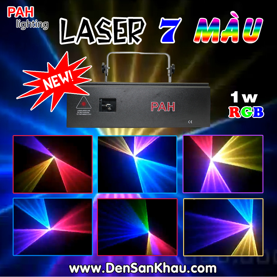 Đèn laze sân khâu 1w 7 màu