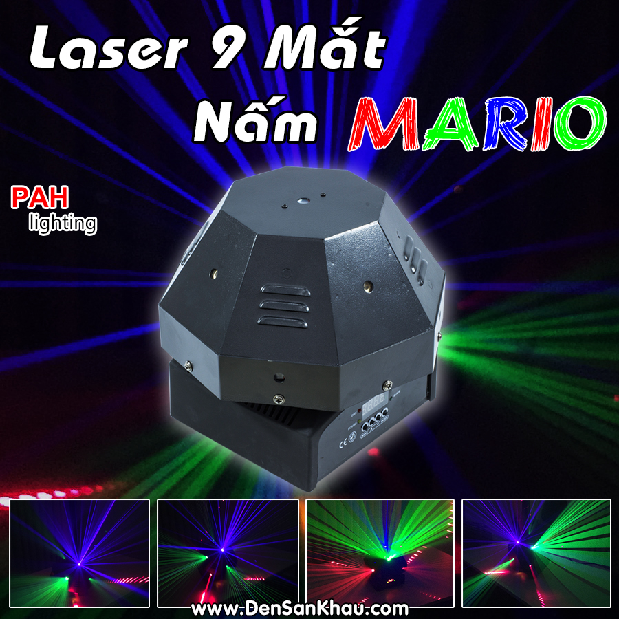 Đèn laze sân khấu trung tâm cao cấp Mario 9 mắt