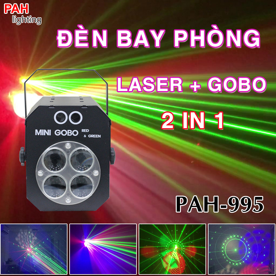 Đèn LED hiệu ứng karaoke gia đình 2in1 LED Laser Gobo quét hoa