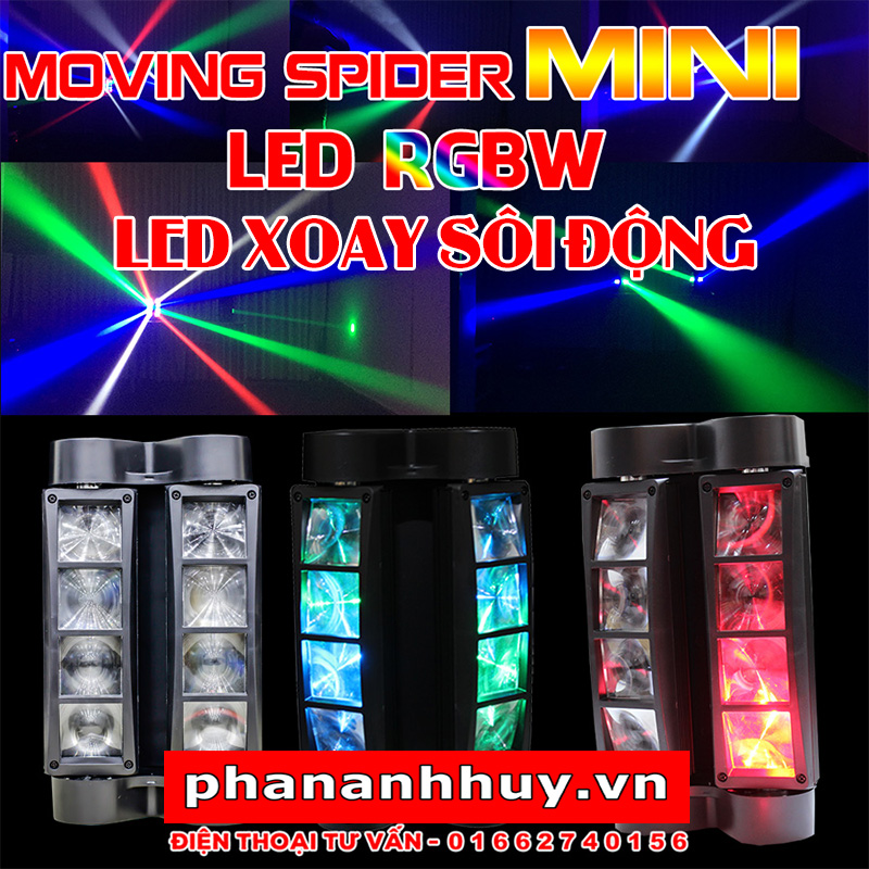 Đèn LED xoay sôi động cho phòng karaoke Spider 8 Mắt 