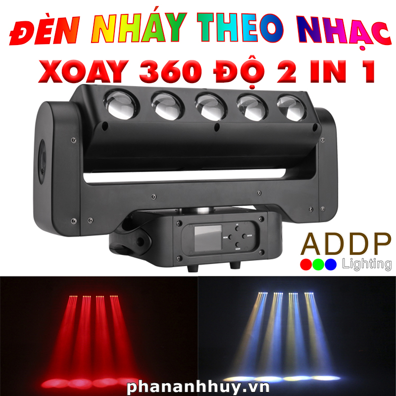 Đèn Nháy Theo Nhạc Karaoke Xoay 360 Độ 2in1