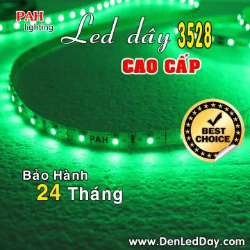 LED dây Xanh Green 3528, 300 led, cuộn 5m, 12v