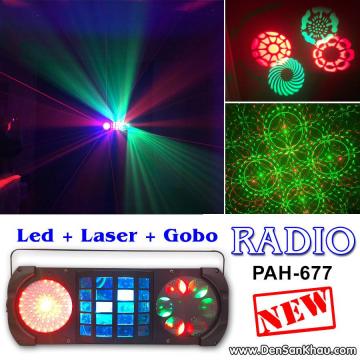 Đèn trang trí karaoke 4 trong 1 LED Laser Chớp Gobo Radio