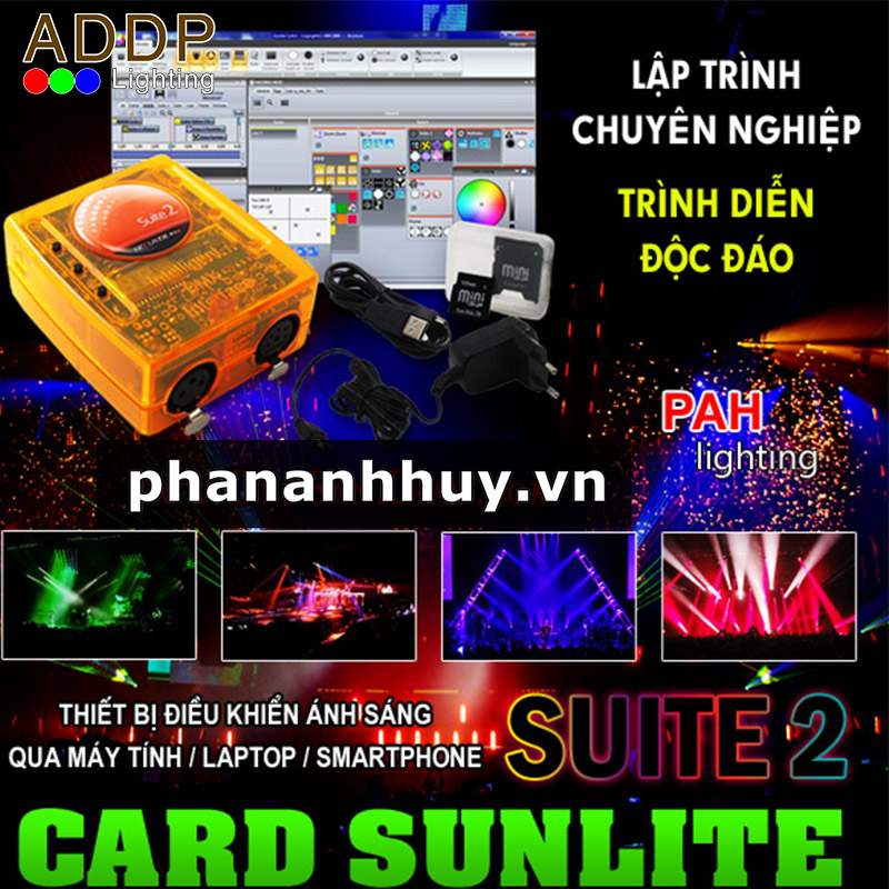 Phần mềm điều khiển ánh sáng sân khấu chuyên nghiệp Sunlite 2