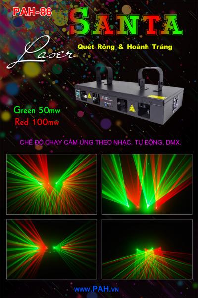 Đèn laser Santa 4 cửa 2 màu Green - Red 8