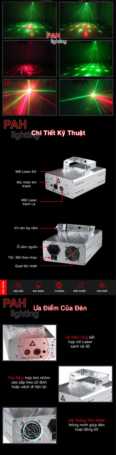 Đèn laser chiếu 40 hình xoay siêu ảo 3D PAH-003 7