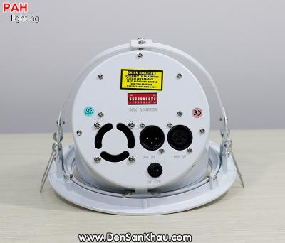 Đèn laser trang trí phòng karaoke âm trần 3 mắt chiếu hình RGB 5